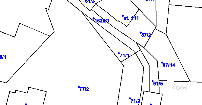 Parcela st. 69 v KÚ Jakubov, Katastrální mapa