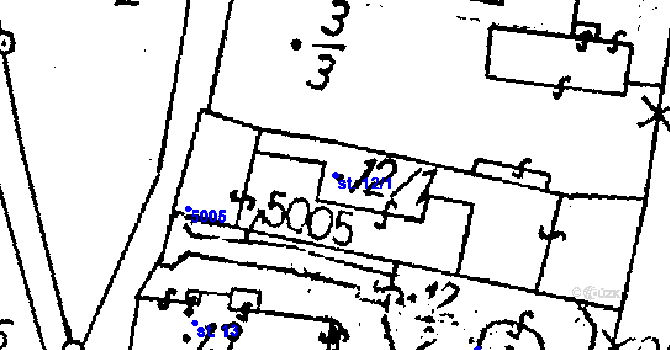 Parcela st. 12/1 v KÚ Vojkovice nad Ohří, Katastrální mapa
