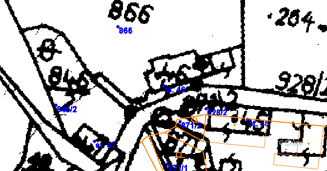 Parcela st. 46 v KÚ Vojkovice nad Ohří, Katastrální mapa