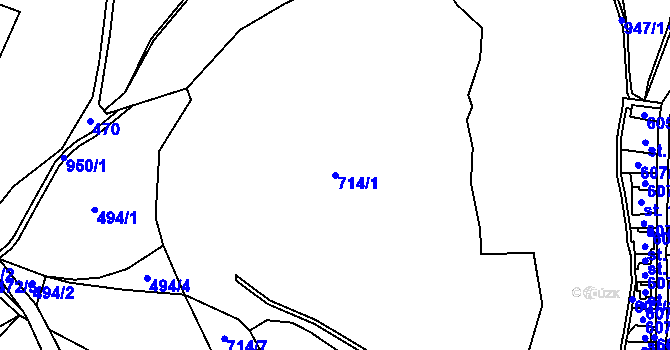 Parcela st. 714/1 v KÚ Vojkovice nad Ohří, Katastrální mapa