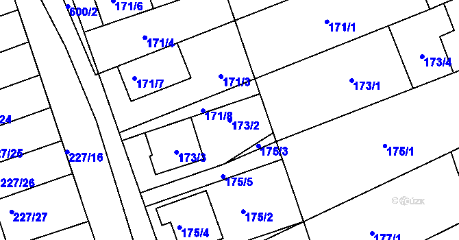 Parcela st. 173/2 v KÚ Vojkovice u Židlochovic, Katastrální mapa