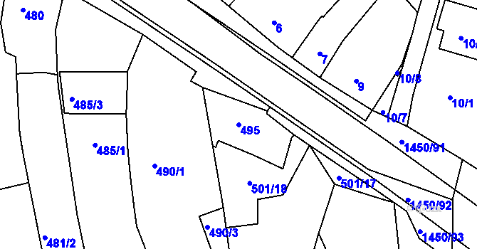 Parcela st. 495 v KÚ Vojkovice u Židlochovic, Katastrální mapa