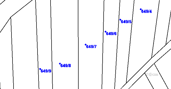 Parcela st. 649/7 v KÚ Vojkovice u Židlochovic, Katastrální mapa