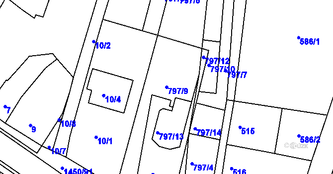 Parcela st. 797/9 v KÚ Vojkovice u Židlochovic, Katastrální mapa