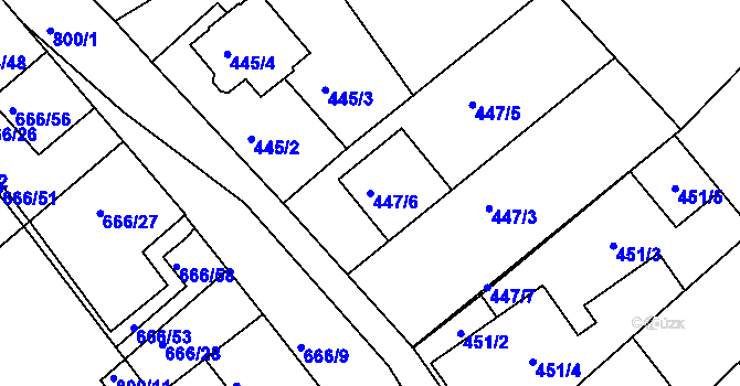 Parcela st. 447/6 v KÚ Vojkovice u Židlochovic, Katastrální mapa