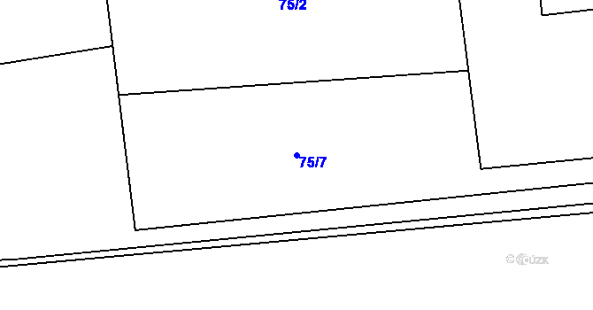 Parcela st. 75/7 v KÚ Vojkovice, Katastrální mapa