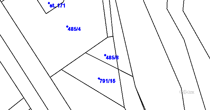 Parcela st. 485/8 v KÚ Vojkovice, Katastrální mapa