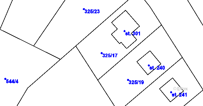 Parcela st. 325/17 v KÚ Vojkovice, Katastrální mapa
