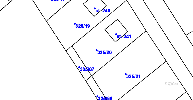 Parcela st. 325/20 v KÚ Vojkovice, Katastrální mapa