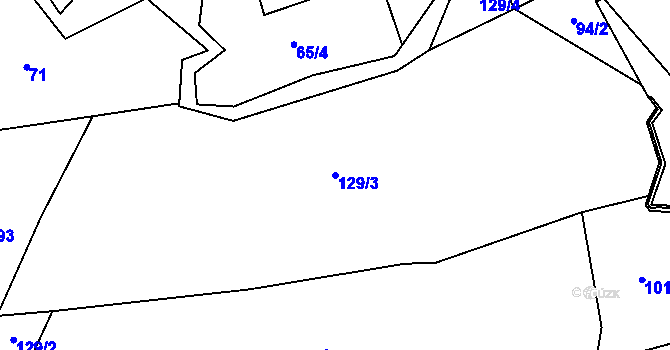 Parcela st. 129/3 v KÚ Vojkovice, Katastrální mapa