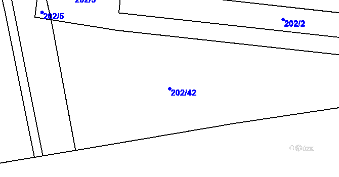 Parcela st. 202/42 v KÚ Vojkovice, Katastrální mapa