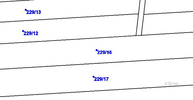 Parcela st. 229/16 v KÚ Vojnice u Olomouce, Katastrální mapa