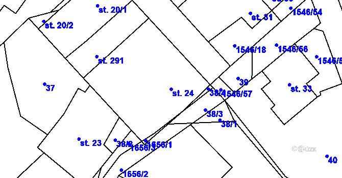 Parcela st. 24 v KÚ Vojnův Městec, Katastrální mapa