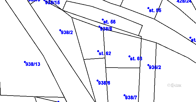 Parcela st. 62 v KÚ Vojslavice nad Želivkou, Katastrální mapa