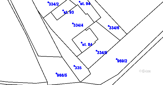 Parcela st. 84 v KÚ Vojslavice nad Želivkou, Katastrální mapa