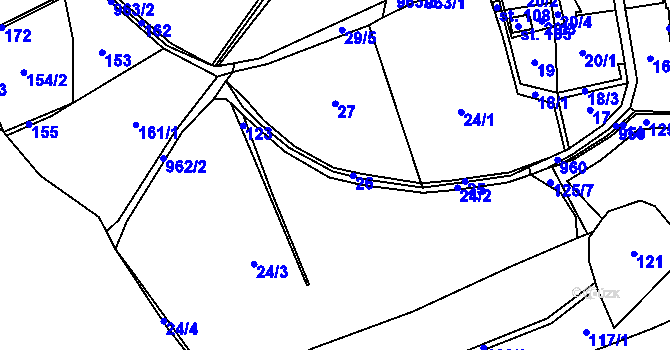 Parcela st. 24 v KÚ Vojslavice nad Želivkou, Katastrální mapa