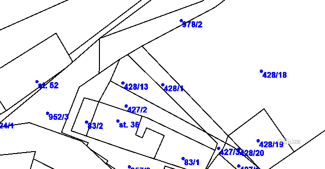 Parcela st. 428/1 v KÚ Vojslavice nad Želivkou, Katastrální mapa
