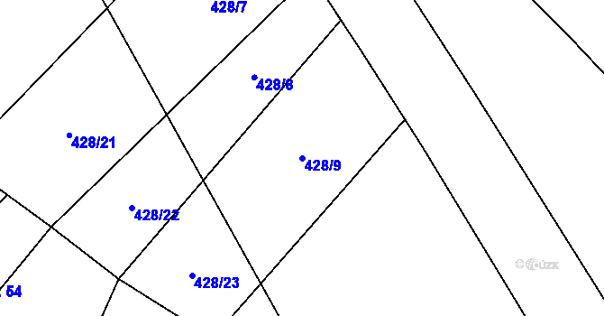 Parcela st. 428/9 v KÚ Vojslavice nad Želivkou, Katastrální mapa