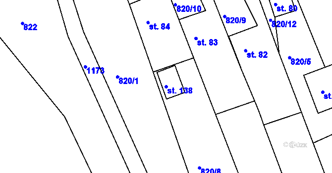 Parcela st. 138 v KÚ Vojtanov, Katastrální mapa