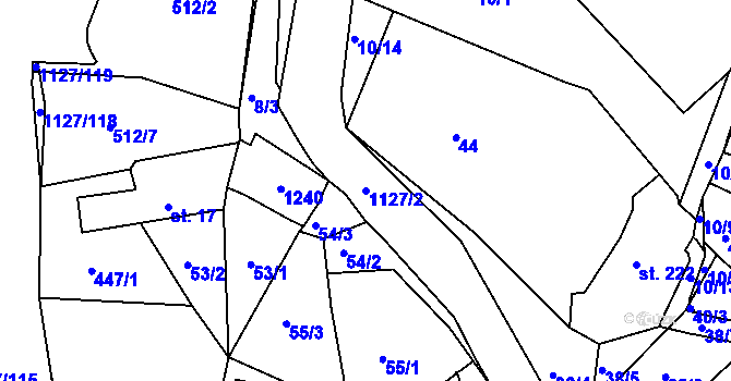 Parcela st. 1127/2 v KÚ Vojtanov, Katastrální mapa