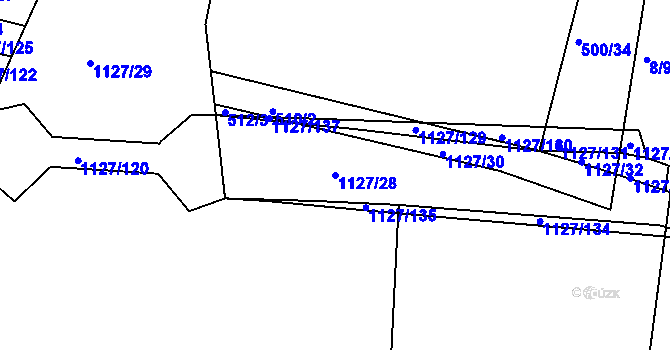 Parcela st. 1127/28 v KÚ Vojtanov, Katastrální mapa