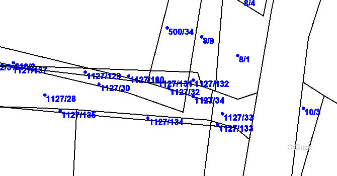 Parcela st. 1127/32 v KÚ Vojtanov, Katastrální mapa