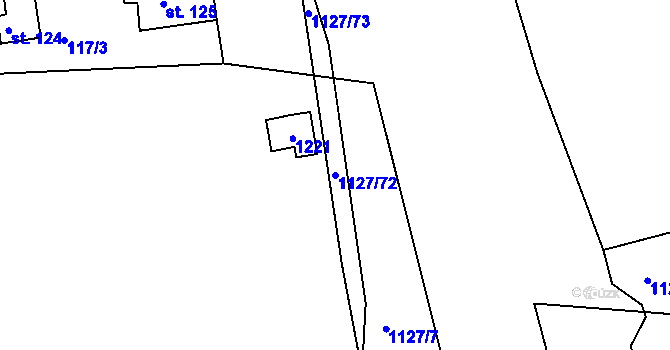 Parcela st. 1127/72 v KÚ Vojtanov, Katastrální mapa