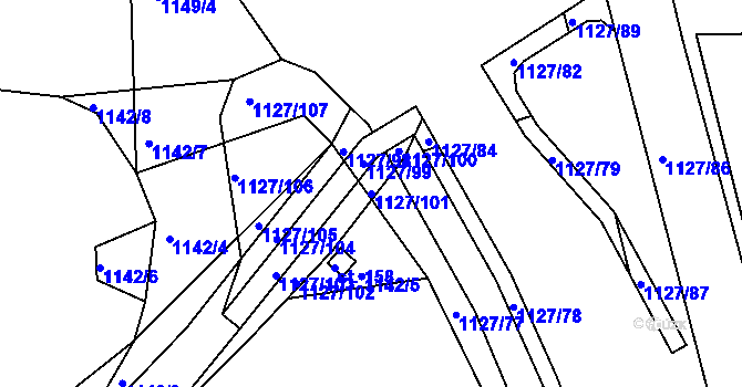 Parcela st. 1127/101 v KÚ Vojtanov, Katastrální mapa