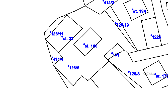 Parcela st. 186 v KÚ Vojtanov, Katastrální mapa