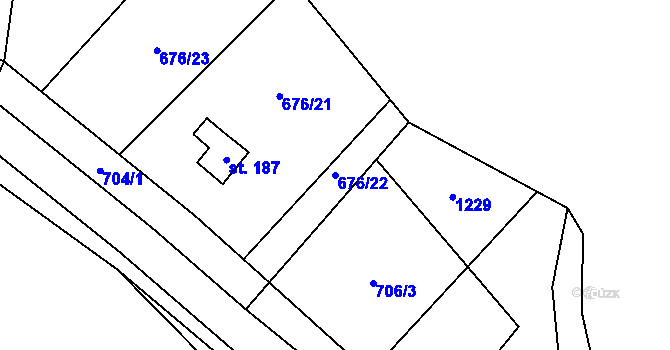 Parcela st. 676/22 v KÚ Vojtanov, Katastrální mapa