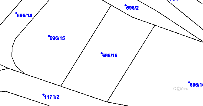 Parcela st. 696/16 v KÚ Vojtanov, Katastrální mapa
