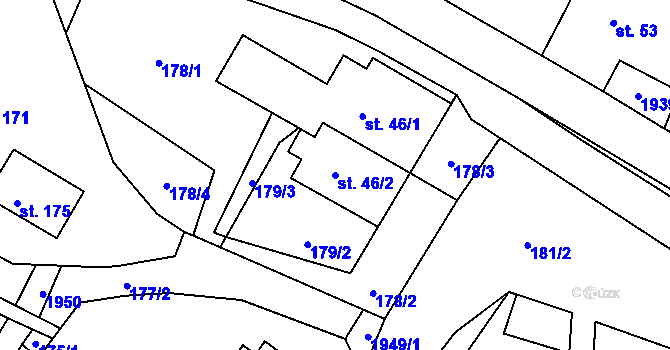 Parcela st. 46/2 v KÚ Vojtěchov u Hlinska, Katastrální mapa