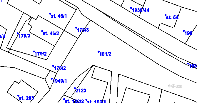 Parcela st. 181/2 v KÚ Vojtěchov u Hlinska, Katastrální mapa