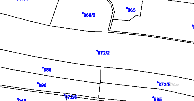 Parcela st. 872/2 v KÚ Vojtěchov u Hlinska, Katastrální mapa