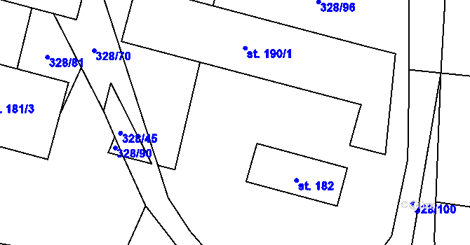 Parcela st. 328/15 v KÚ Volanice, Katastrální mapa