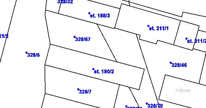 Parcela st. 328/72 v KÚ Volanice, Katastrální mapa