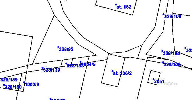 Parcela st. 328/98 v KÚ Volanice, Katastrální mapa
