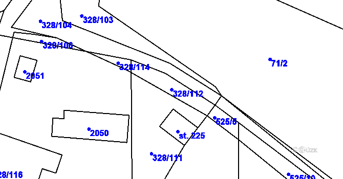 Parcela st. 328/112 v KÚ Volanice, Katastrální mapa