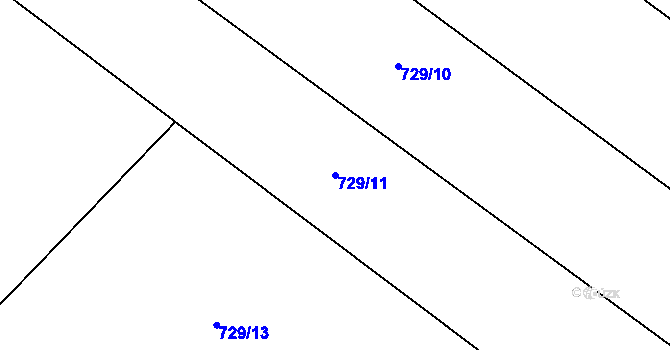 Parcela st. 729/11 v KÚ Volárna, Katastrální mapa