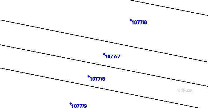 Parcela st. 1077/7 v KÚ Volárna, Katastrální mapa