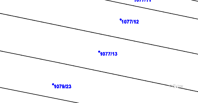 Parcela st. 1077/13 v KÚ Volárna, Katastrální mapa