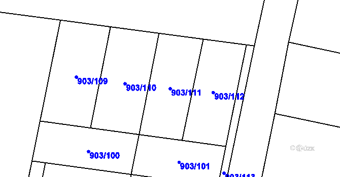 Parcela st. 903/111 v KÚ Volárna, Katastrální mapa
