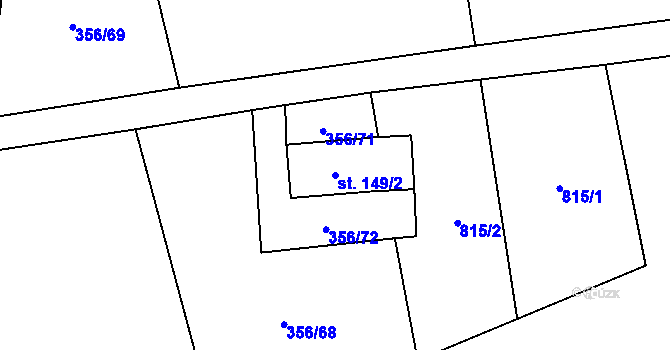 Parcela st. 149/2 v KÚ Chlum u Volar, Katastrální mapa