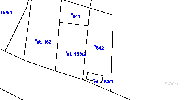 Parcela st. 153/1 v KÚ Chlum u Volar, Katastrální mapa
