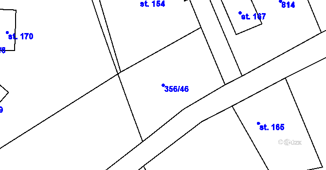 Parcela st. 356/46 v KÚ Chlum u Volar, Katastrální mapa