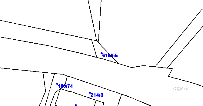 Parcela st. 615/55 v KÚ Chlum u Volar, Katastrální mapa