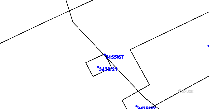Parcela st. 3455/67 v KÚ Volary, Katastrální mapa