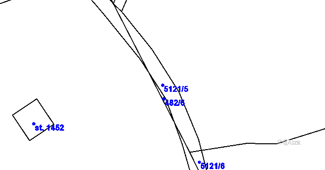 Parcela st. 5121/5 v KÚ Volary, Katastrální mapa