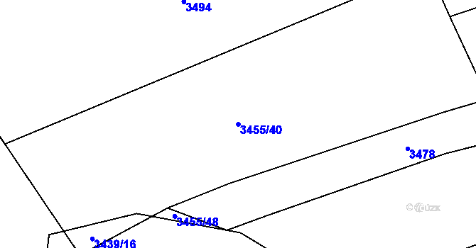 Parcela st. 3455/40 v KÚ Volary, Katastrální mapa