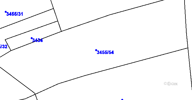 Parcela st. 3455/54 v KÚ Volary, Katastrální mapa